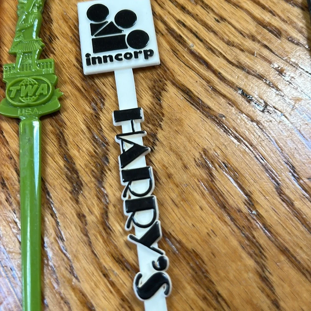 Vintage plastic and acrylic swizzle sticks.  Assorted hotels, casinos.  20 total